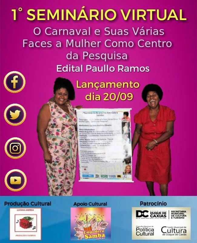 COMUNICADO O 1° Seminário Virtual do Empodera Samba foi adiado